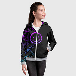 Толстовка на молнии детская Neon Bored Half pattern, цвет: 3D-меланж — фото 2