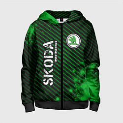 Толстовка на молнии детская SKODA Skoda Pro Racing - Арт, цвет: 3D-черный