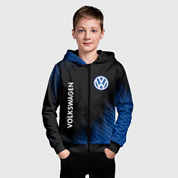 Толстовка на молнии детская ФОЛЬКСВАГЕН Абстракция, цвет: 3D-черный — фото 2