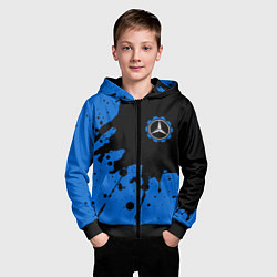 Толстовка на молнии детская МЕРСЕДЕС Краска 5, цвет: 3D-черный — фото 2