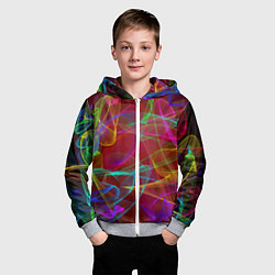 Толстовка на молнии детская Color neon pattern Vanguard, цвет: 3D-меланж — фото 2