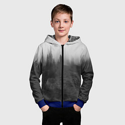Толстовка на молнии детская Туманный лес - туман, цвет: 3D-синий — фото 2