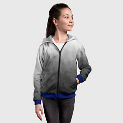 Толстовка на молнии детская Темный лес - туман, цвет: 3D-синий — фото 2