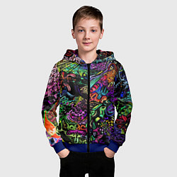 Толстовка на молнии детская Абстрактный узор Vanguard Fashion Неон, цвет: 3D-синий — фото 2