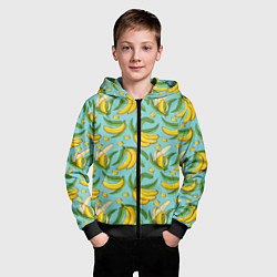 Толстовка на молнии детская Banana pattern Summer Fashion 2022, цвет: 3D-черный — фото 2