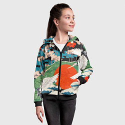 Толстовка на молнии детская Воспоминания об Японии, цвет: 3D-черный — фото 2