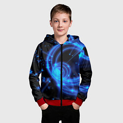Толстовка на молнии детская Неоновый космос Neon space, цвет: 3D-красный — фото 2