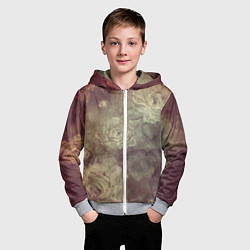 Толстовка на молнии детская Цветы картина маслом, цвет: 3D-меланж — фото 2