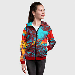 Толстовка на молнии детская Каляка-маляка, цвет: 3D-красный — фото 2