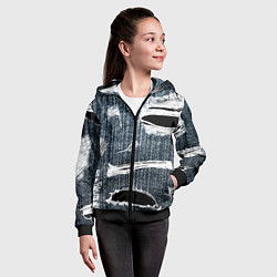 Толстовка на молнии детская Джинсовое рваньё Fashion trend, цвет: 3D-черный — фото 2