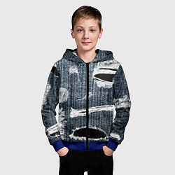 Толстовка на молнии детская Джинсовое рваньё Fashion trend, цвет: 3D-синий — фото 2