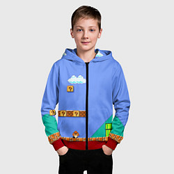 Толстовка на молнии детская Марио дизайн, цвет: 3D-красный — фото 2