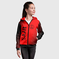 Толстовка на молнии детская СААБ SAAB Карбон FS, цвет: 3D-черный — фото 2