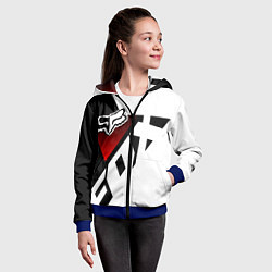 Толстовка на молнии детская FOX RACING - ФОКС ЧЕРНЫЙ И БЕЛЫЙ, цвет: 3D-синий — фото 2