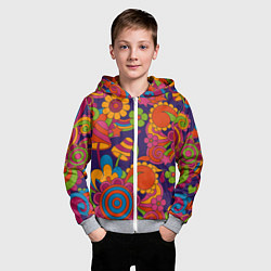 Толстовка на молнии детская Психоделический сюжет, цвет: 3D-меланж — фото 2