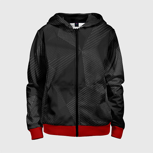 Детская толстовка на молнии КАРБОН ПОЛИГОНЫ / 3D-Красный – фото 1
