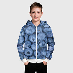 Толстовка на молнии детская Голубика - фон, цвет: 3D-белый — фото 2