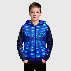 Толстовка на молнии детская GLOWING SPOTLIGHTS, цвет: 3D-синий — фото 2