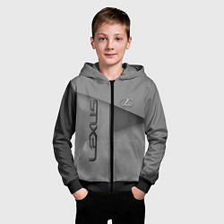 Толстовка на молнии детская Lexus - серая абстракция, цвет: 3D-черный — фото 2