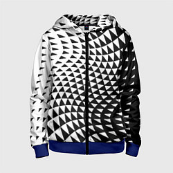 Толстовка на молнии детская Минималистический авангардный паттерн, цвет: 3D-синий