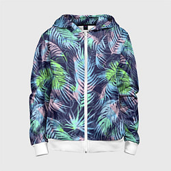 Детская толстовка на молнии Разноцветные Листья Пальм