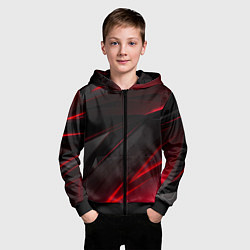 Толстовка на молнии детская Красно-черный фон, цвет: 3D-черный — фото 2