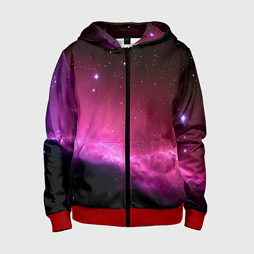 Детская толстовка на молнии Night Nebula / 3D-Красный – фото 1