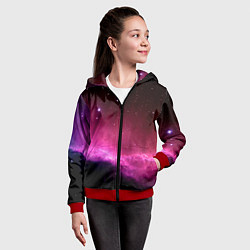Толстовка на молнии детская Night Nebula, цвет: 3D-красный — фото 2