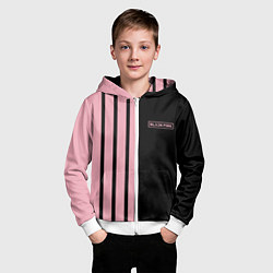 Толстовка на молнии детская BLACKPINK HALF BLACK-PINK MINI LOGO, цвет: 3D-белый — фото 2