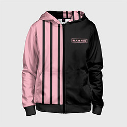 Толстовка на молнии детская BLACKPINK HALF BLACK-PINK MINI LOGO, цвет: 3D-черный