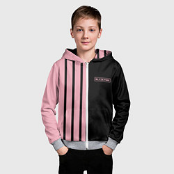 Толстовка на молнии детская BLACKPINK HALF BLACK-PINK MINI LOGO, цвет: 3D-меланж — фото 2