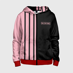 Толстовка на молнии детская BLACKPINK HALF BLACK-PINK MINI LOGO, цвет: 3D-красный