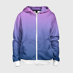 Толстовка на молнии детская PINK-BLUE GRADIENT ГРАДИЕНТ, цвет: 3D-белый