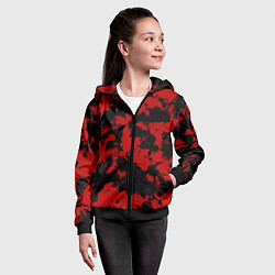 Толстовка на молнии детская Черно-красная абстракция, цвет: 3D-черный — фото 2