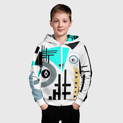 Толстовка на молнии детская Абстрактный современный дизайн, цвет: 3D-белый — фото 2