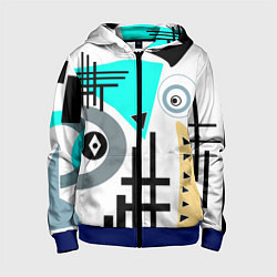 Толстовка на молнии детская Абстрактный современный дизайн, цвет: 3D-синий