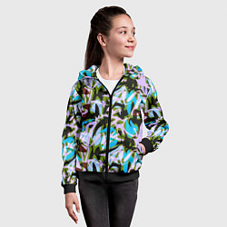 Толстовка на молнии детская Абстрактный узор Пятна краски, цвет: 3D-черный — фото 2