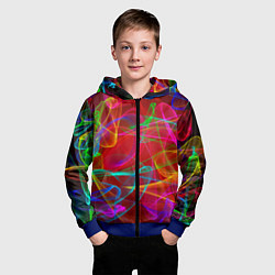 Толстовка на молнии детская Colored smoke, цвет: 3D-синий — фото 2