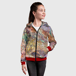 Толстовка на молнии детская Горная порода возраст которых превышает 3,6 миллиа, цвет: 3D-красный — фото 2