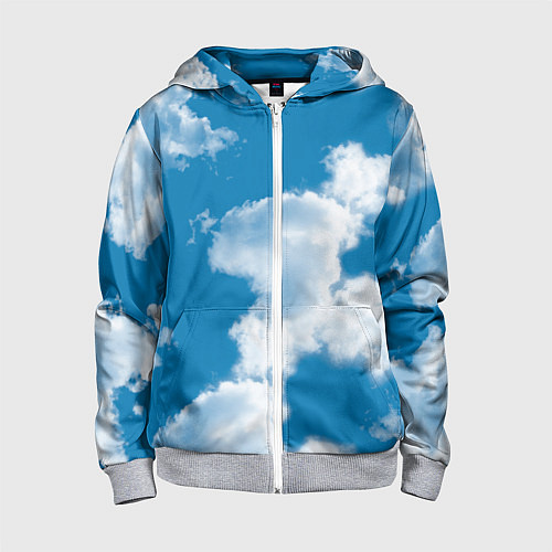 Детская толстовка на молнии Небо в облаках / 3D-Меланж – фото 1