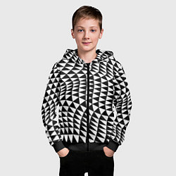 Толстовка на молнии детская Геометрический паттерн - минимализм, цвет: 3D-черный — фото 2