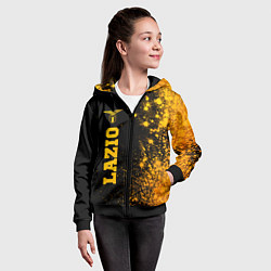 Толстовка на молнии детская Lazio - gold gradient: по-вертикали, цвет: 3D-черный — фото 2