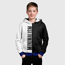 Толстовка на молнии детская MINIMALISM - BLACK AND WHITE, цвет: 3D-синий — фото 2