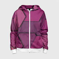 Толстовка на молнии детская Геометрические фигуры в движении, цвет: 3D-белый