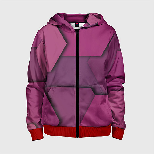 Детская толстовка на молнии Геометрические фигуры в движении / 3D-Красный – фото 1