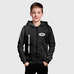 Толстовка на молнии детская Land Rover карбоновый фон, цвет: 3D-черный — фото 2