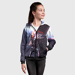 Толстовка на молнии детская Берсерк С Мечечём На Плече, цвет: 3D-черный — фото 2