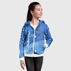 Толстовка на молнии детская Subaru - капли, цвет: 3D-белый — фото 2