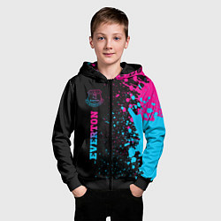 Толстовка на молнии детская Everton - neon gradient: по-вертикали, цвет: 3D-черный — фото 2