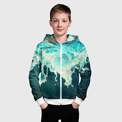 Толстовка на молнии детская Поток воды, цвет: 3D-белый — фото 2